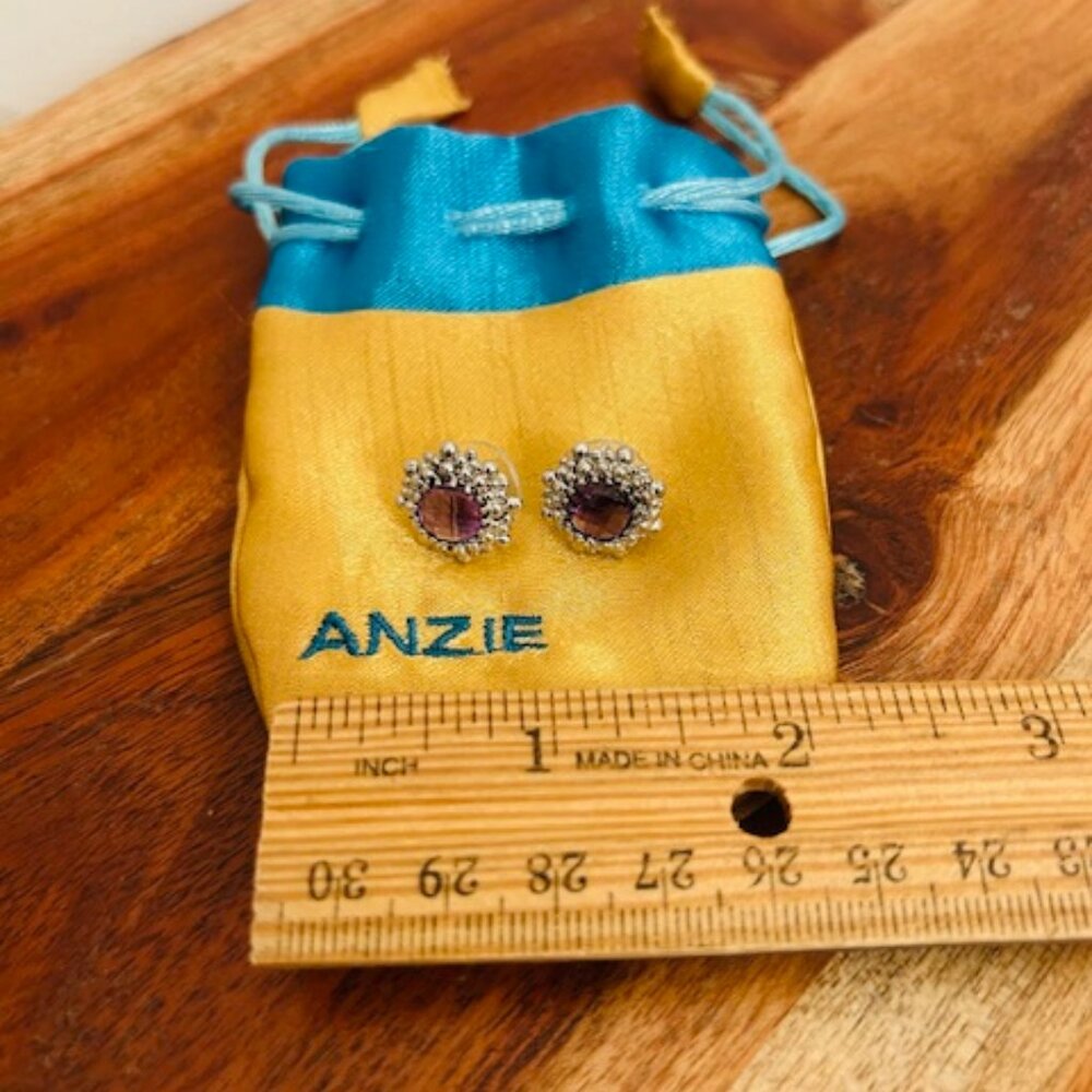 Anzie Amythyst Snowflake Earrings - Picture 3 of 4